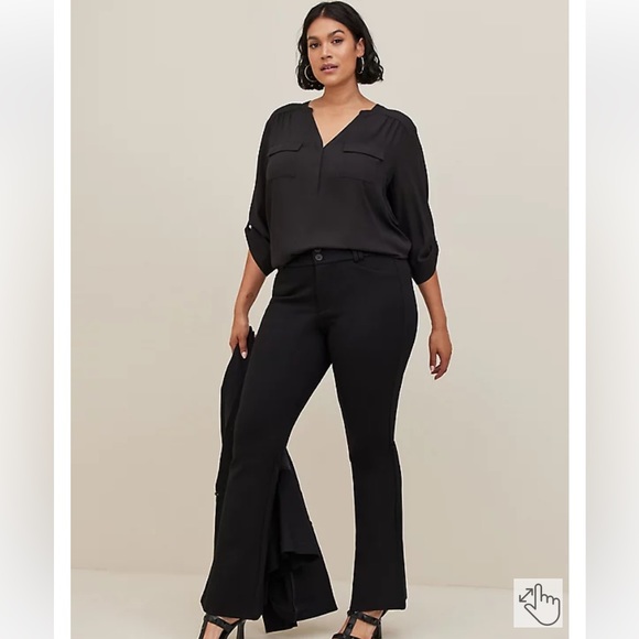 Torrid Harper Georgette Pullover Top/ Blouse 3/4 sleeve in Maroon size 2 - Picture 2 of 12